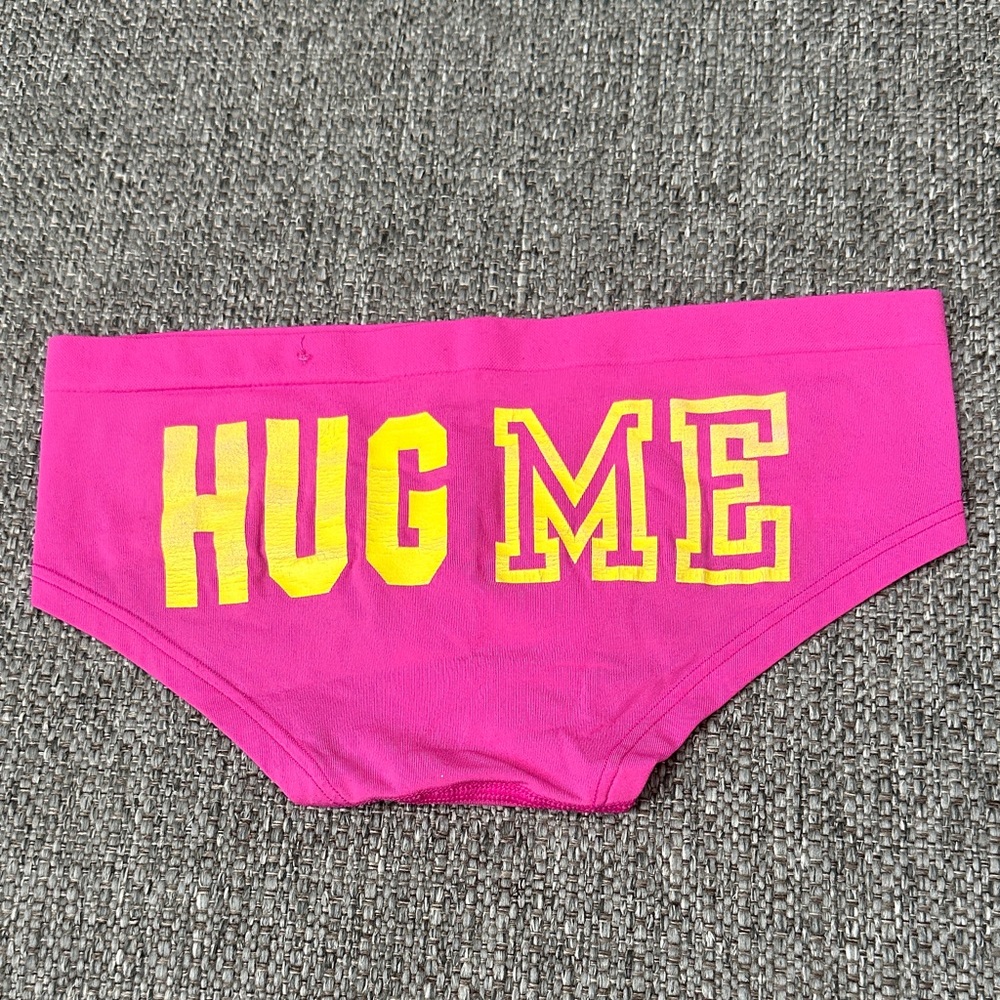 2009 Vintage PINK Victoria’s Secret Hot Pink 'HUG ME' Low Rise Hipster Panty